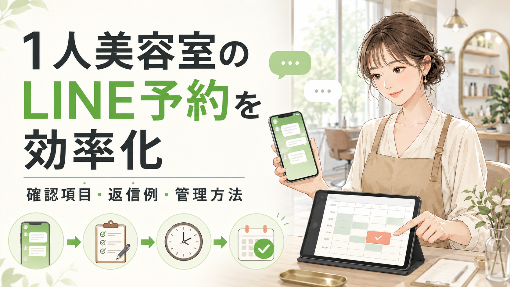 1人美容室のLINE予約を効率化する確認項目・返信例・管理方法
